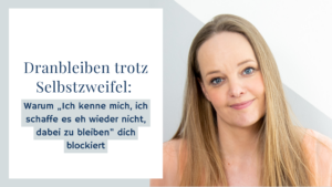 Selbständige Frau, die trotz Selbstzweifel an ihrem Projekt dranbleibt
